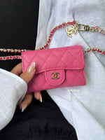 PORTE-CARTES FUCHSIA À BANDOULIÈRE