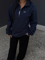 PULL ZIPPÉ BLEU NUIT