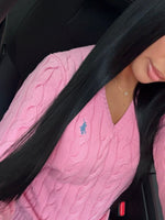 GILET EN COTON TORSADÉ MANCHE LONGUE ROSE