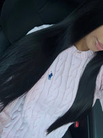 GILET EN COTON MANCHE LONGUE COL ROND ROSE