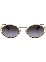 Miu Miu lunettes de soleil ovales à plaque logo