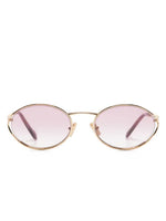 Miu Miu lunettes de soleil ovales à plaque logo