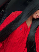 GILET EN COTON TORSADÉ MANCHE LONGUE ROUGE