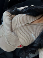 GILET CÔTELÉ CAMEL ZIPPÉ