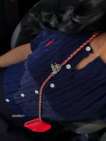 GILET EN COTON TORSADÉ BLEU MARINE