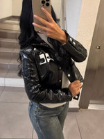 VESTE SIMILICUIR NOIR