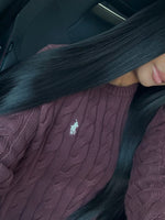 GILET EN COTON MANCHE LONGUE COL ROND CHOCOLAT