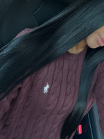 GILET EN COTON MANCHE LONGUE COL ROND CHOCOLAT