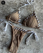 MIU BROWN WHITE BIKINI
