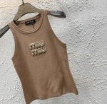 MIU  GOLDEN LETTERS TANK TOP