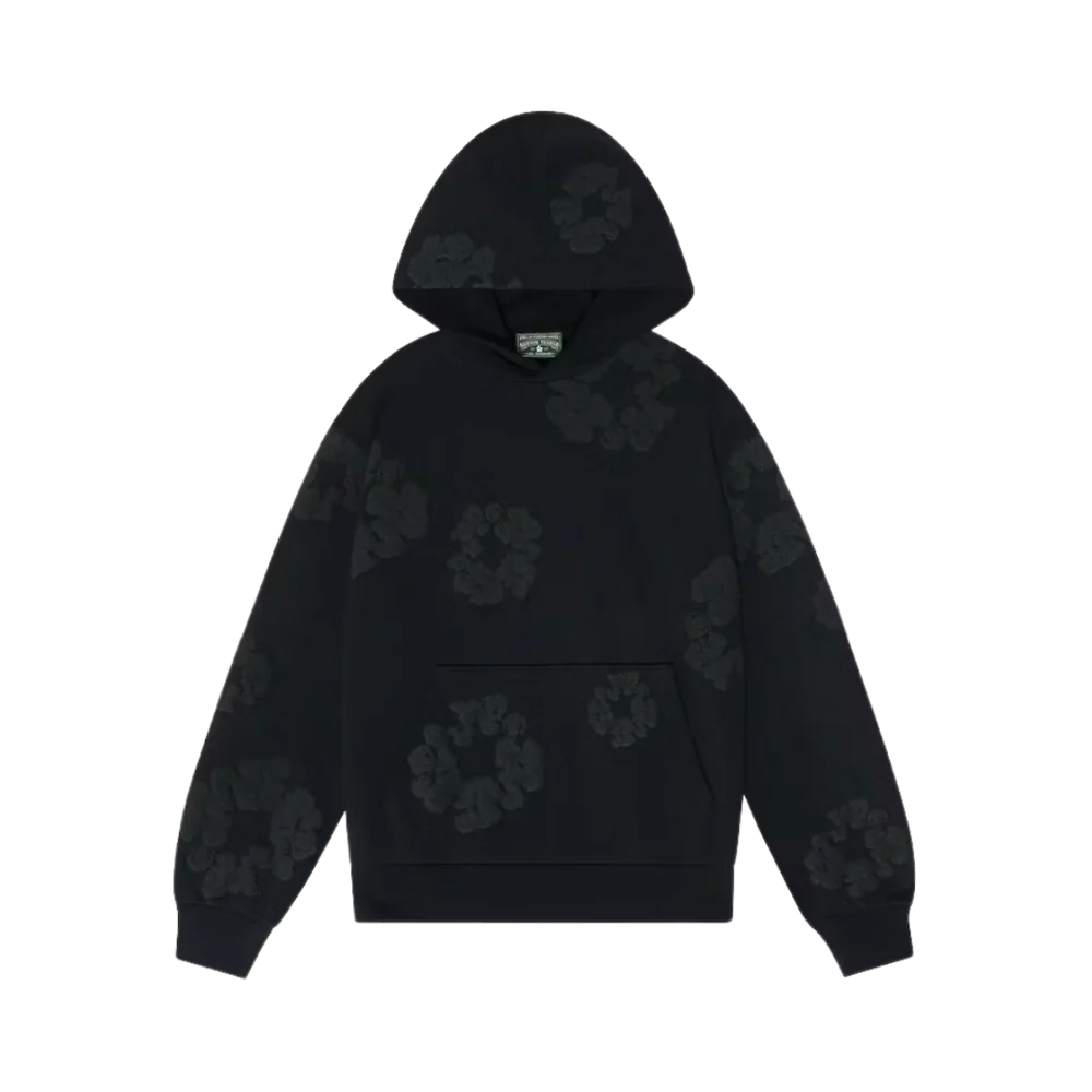 DT THE COTTON WREATH HOODIE BLACK MONOCHROME