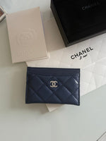 PORTE-CARTES BLEU ET ARGENTÉ