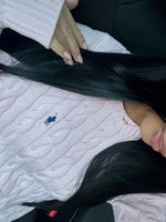 GILET EN COTON MANCHE LONGUE COL ROND ROSE