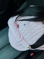 GILET EN COTON MANCHE LONGUE COL ROND ROSE