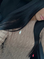 GILET EN COTON MANCHE LONGUE COL ROND CAMEL