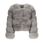 BUBBLE CROPPED COAT GREY