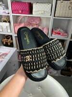 CC sandals gold black