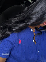 GILET EN COTON TORSADÉ BLEU ÉLECTRIQUE