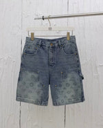 LV denim shorts long