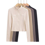 GILET CÔTELÉ TAUPE ZIPPÉ
