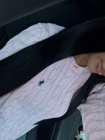 GILET EN COTON MANCHE LONGUE COL ROND ROSE