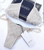 GG BEIGE CHAIN BIKINI