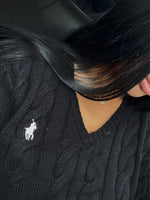 GILET EN COTON TORSADÉ MANCHE LONGUE NOIR