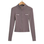 GILET CÔTELÉ TAUPE ZIPPÉ