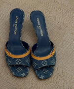 LV DARK DENIM HEELS