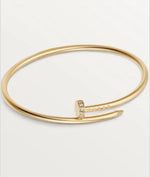 C bracelet gold thin diamonds