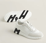 H bouncing white leather