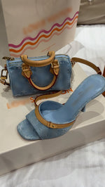 LV Blue denim heels