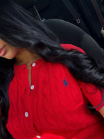 GILET EN COTON TORSADÉ ROUGE