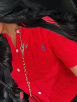 GILET EN COTON TORSADÉ ROUGE