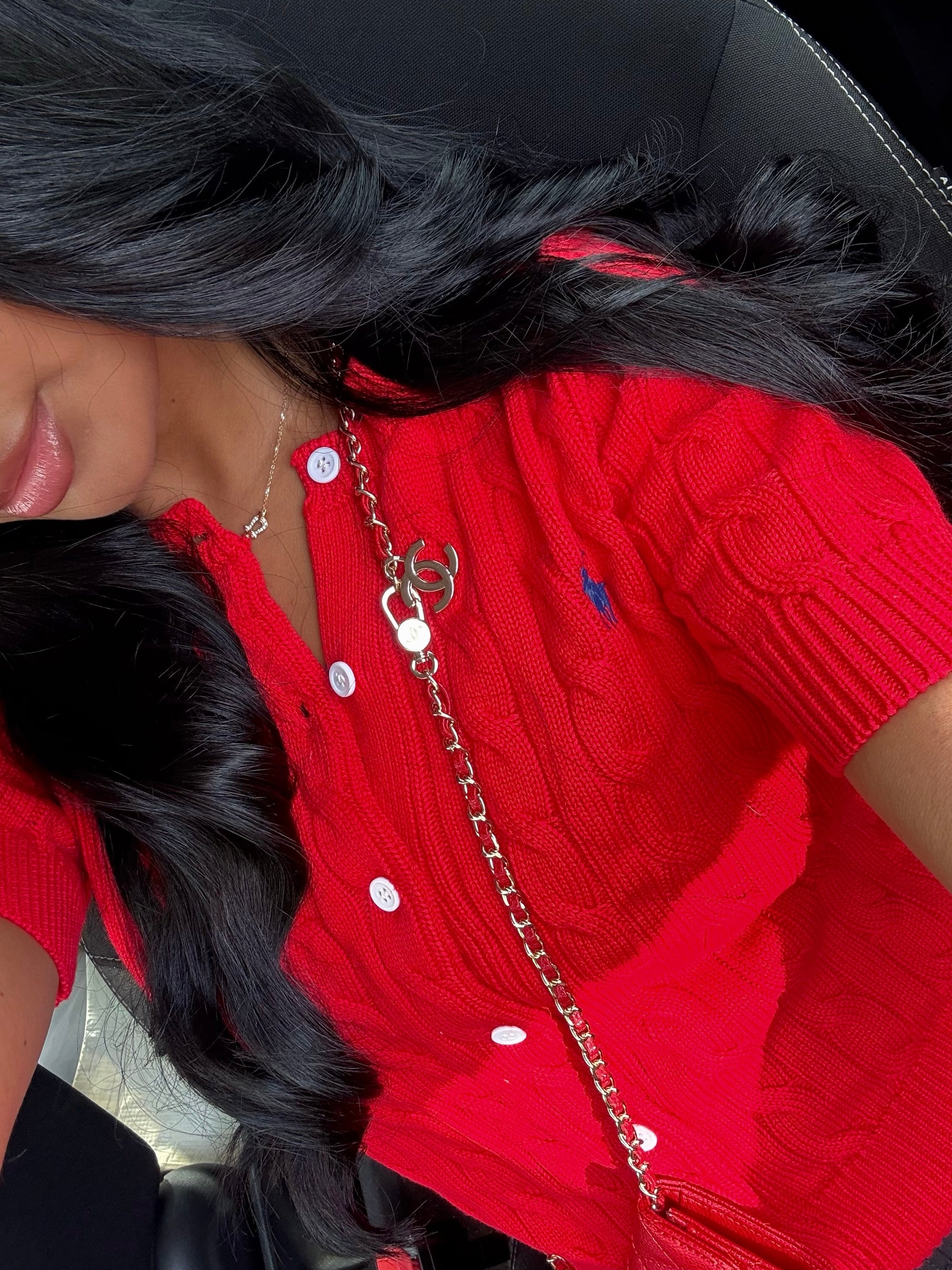 GILET EN COTON TORSADÉ ROUGE