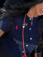 GILET EN COTON TORSADÉ BLEU MARINE